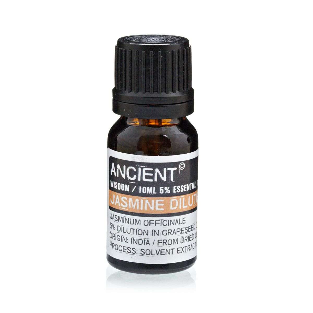 10 ml bottle of Jasmine Dilute Essential Oil with 5% dilution in grapeseed oil
