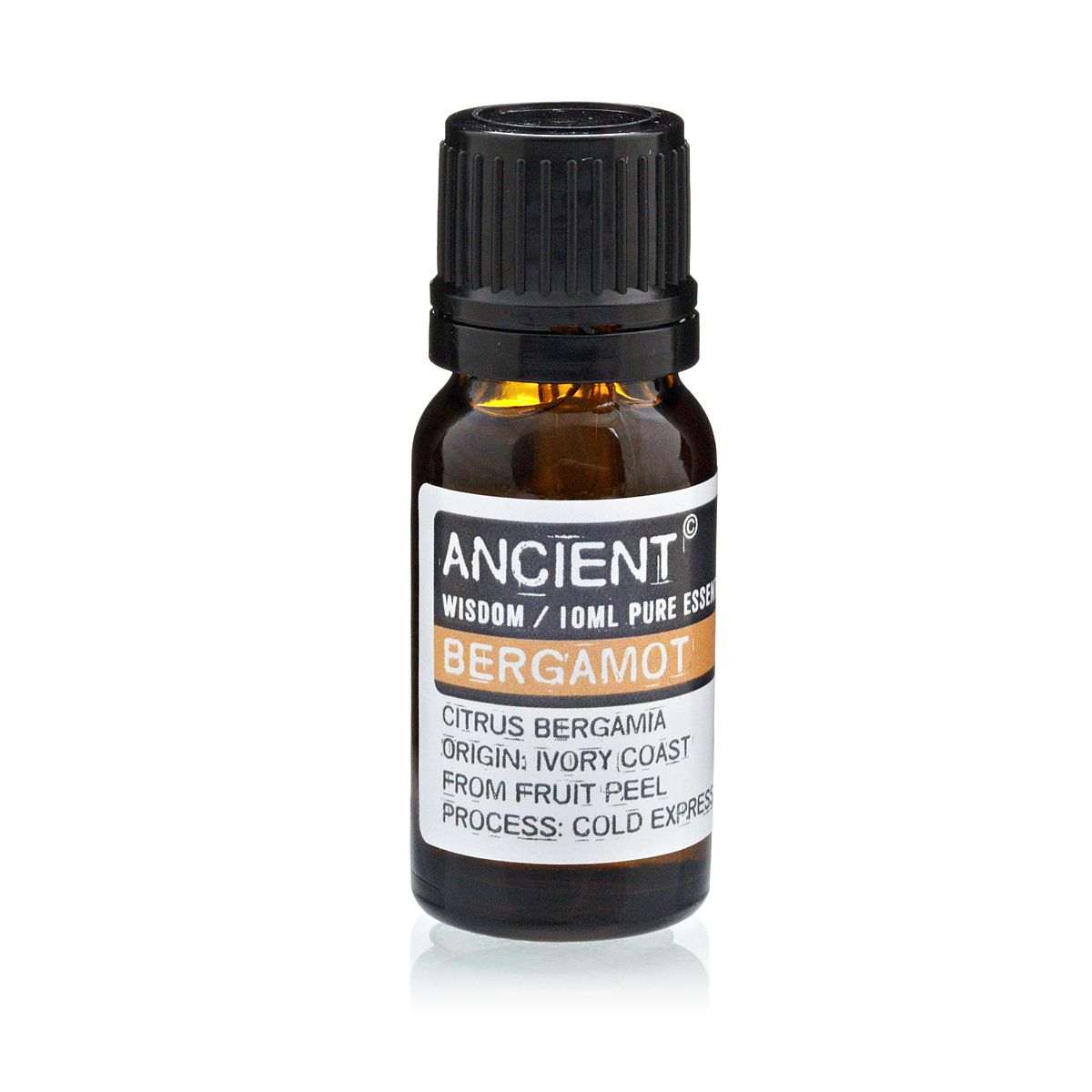 10 ml bottle of Bergamot Essential Oil from Italy with citrus scent and natural extraction