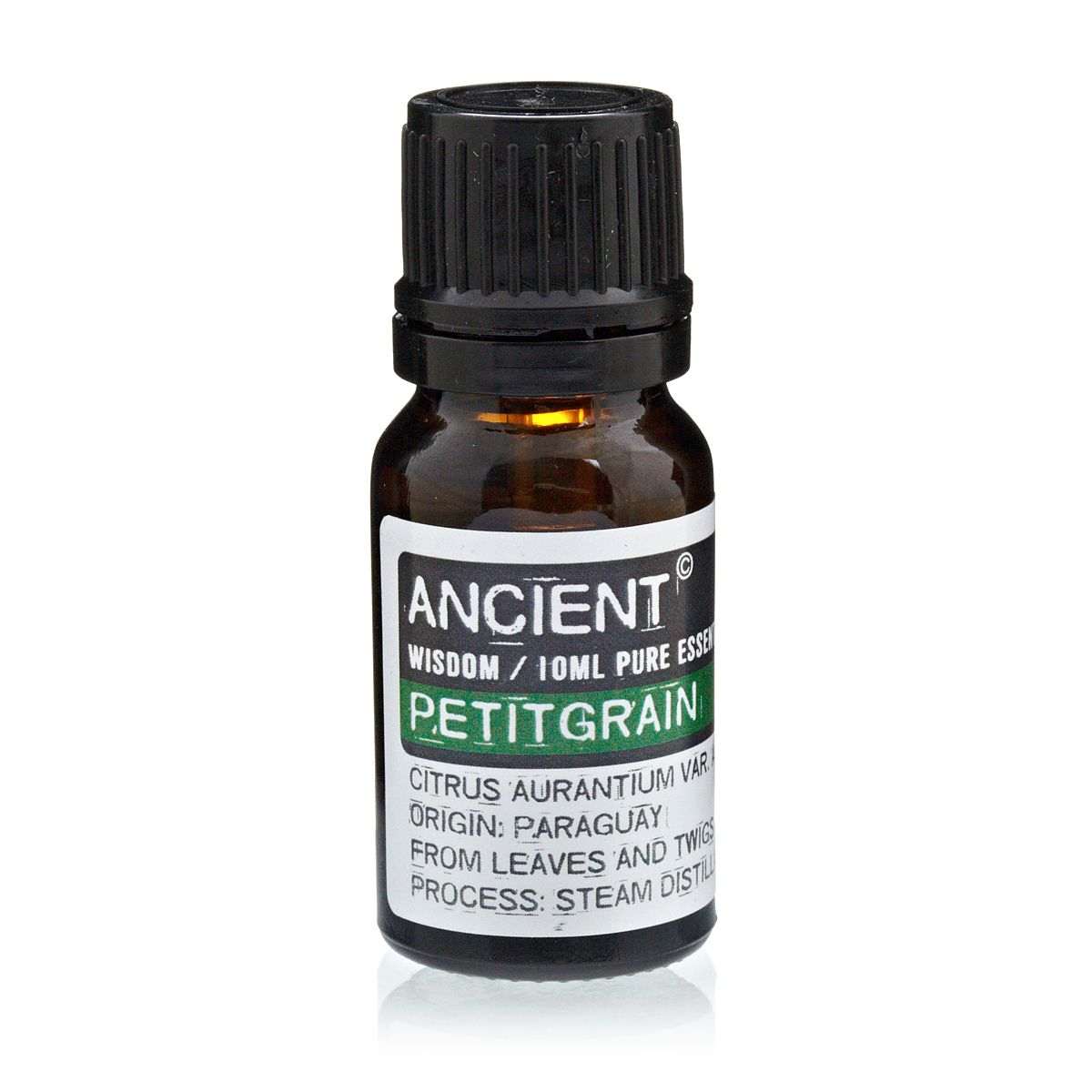 10 ml bottle of Petitgrain Essential Oil from Citrus Aurantium leaves and twigs, Paraguay