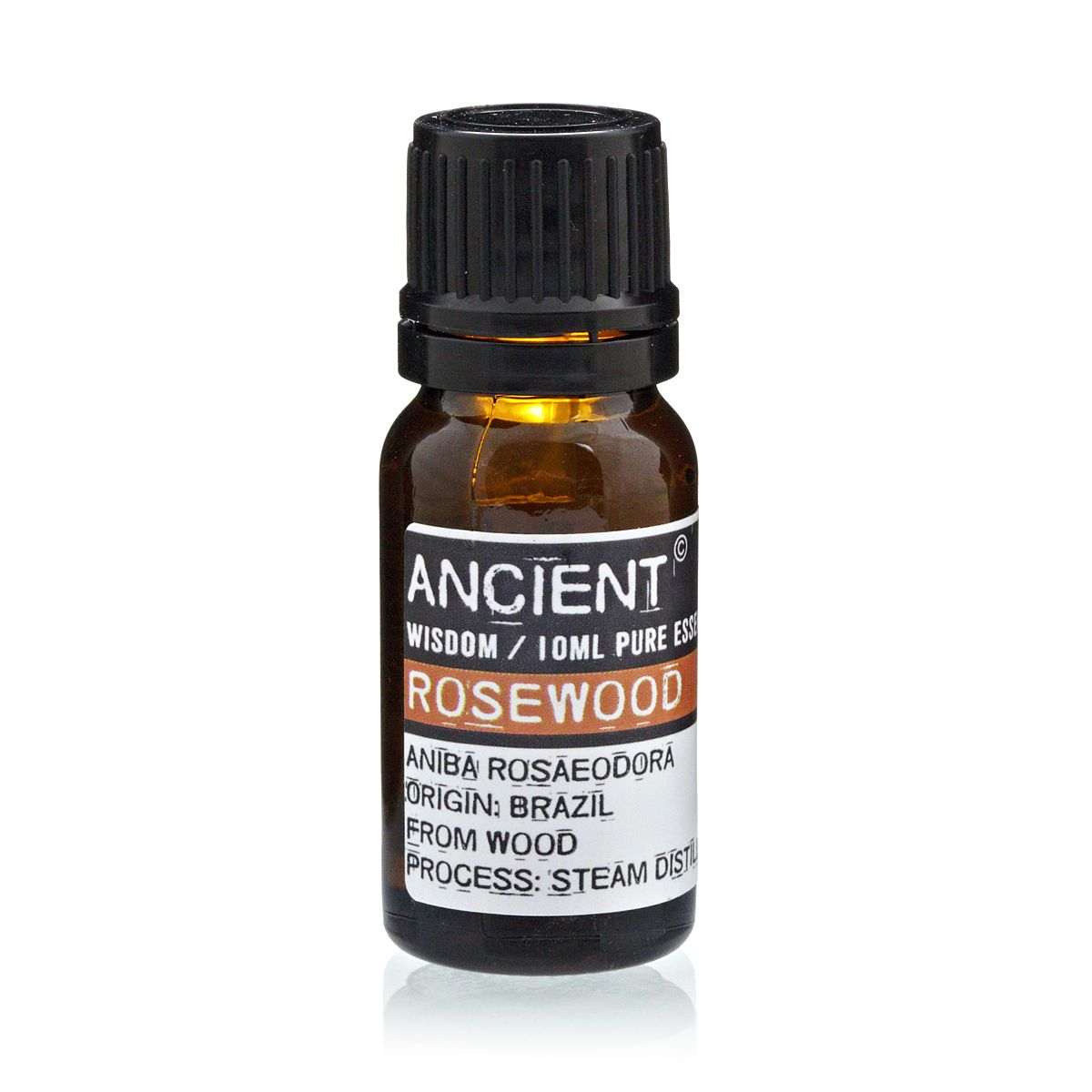 10 ml bottle of Rosewood Essential Oil extracted from wood of Aniba Rosaeodora tree
