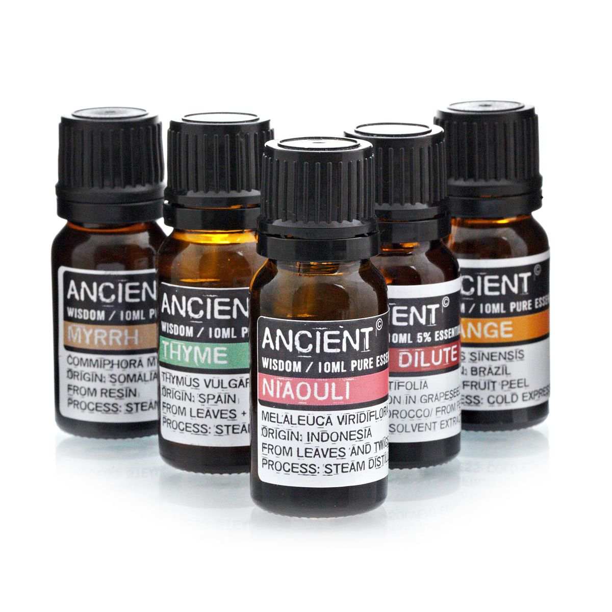 10 ml bottle of Niaouli Essential Oil from Melaleueca Viridiflora leaves and twigs, Indonesia, used for respiratory and skin benefits