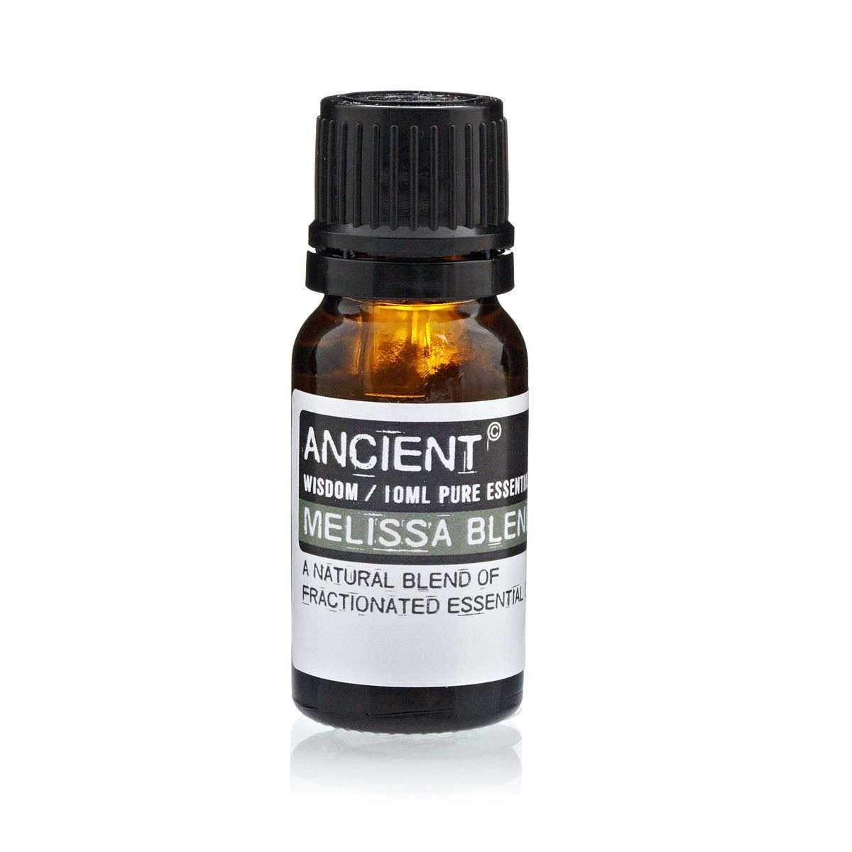 10 ml bottle of Melissa Blend Essential Oil with fresh lemony aroma and natural ingredients