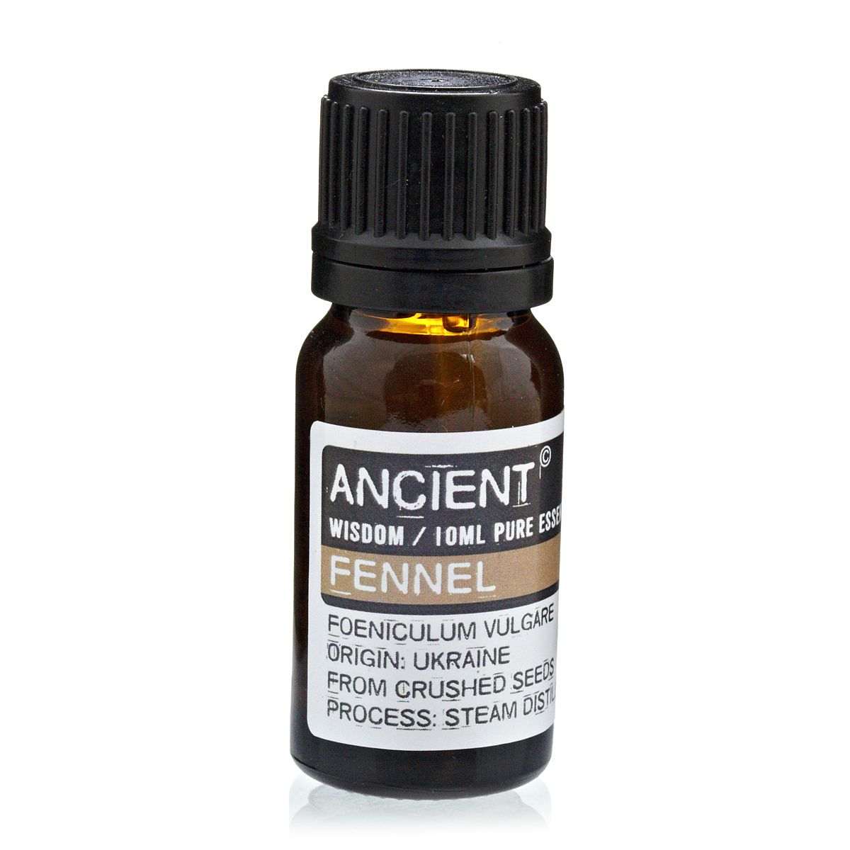 10 ml bottle of Fennel Essential Oil with crushed seeds extracted by steam distillation from Ukraine