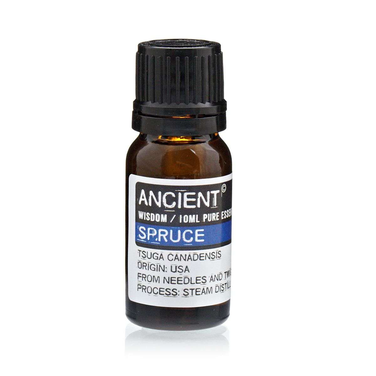 10 ml bottle of Spruce Essential Oil from Tsuga Canadensis needles and twigs, USA, steam distilled