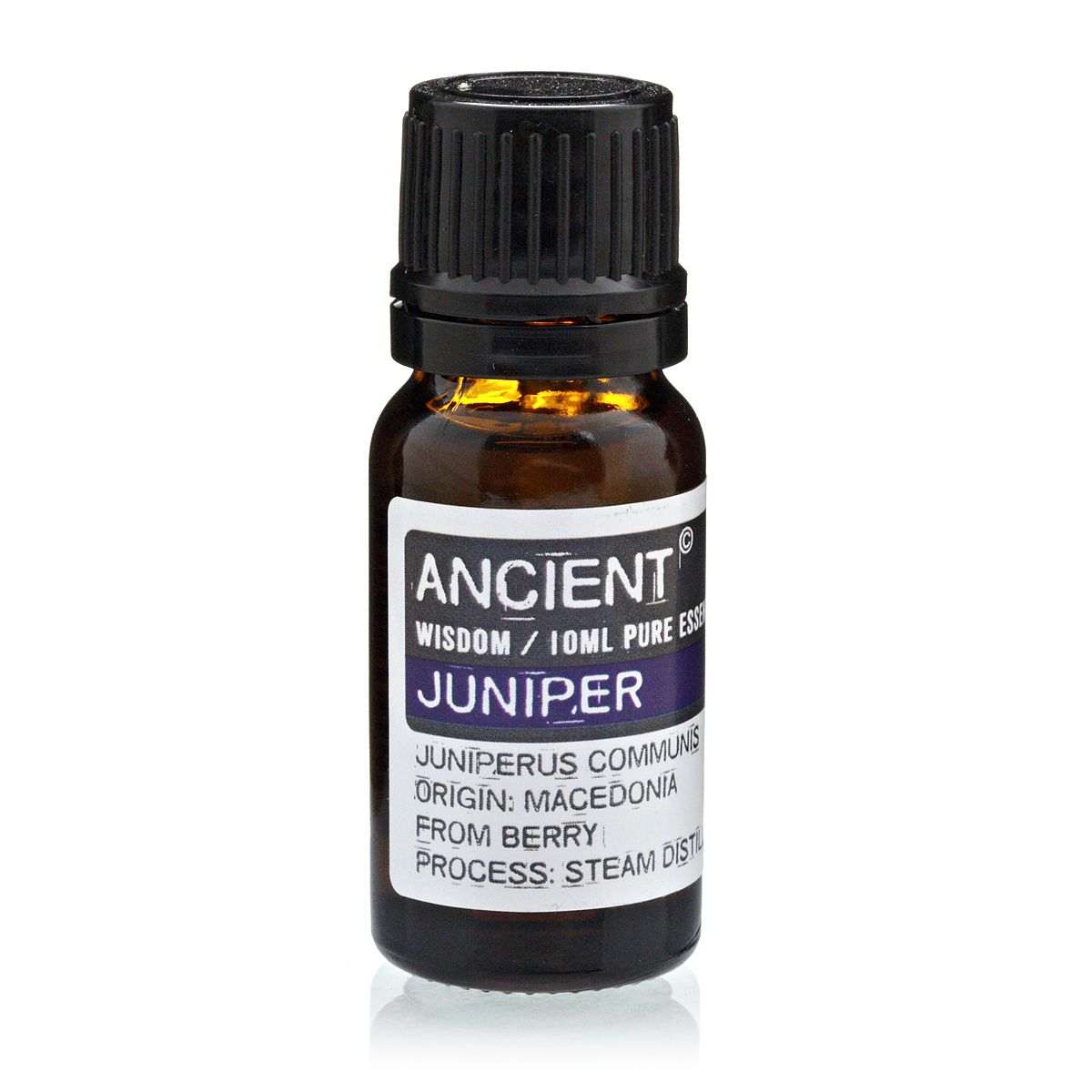 10 ml bottle of Juniperberry Essential Oil extracted from Juniperus Communis berries via steam distillation in Macedonia