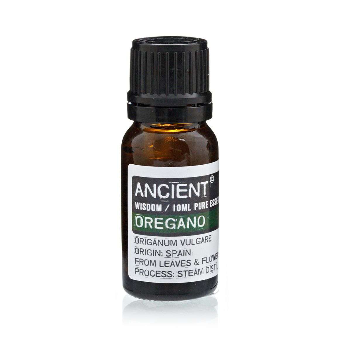 10ml bottle of Oregano Essential Oil from Spain with dropper cap