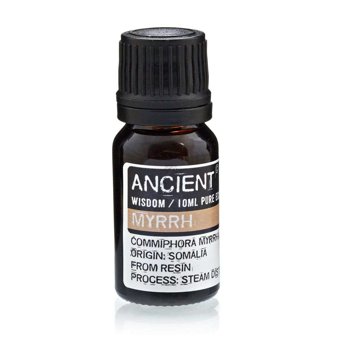 10 ml bottle of Myrrh Essential Oil from Somalia with steam distillation extraction