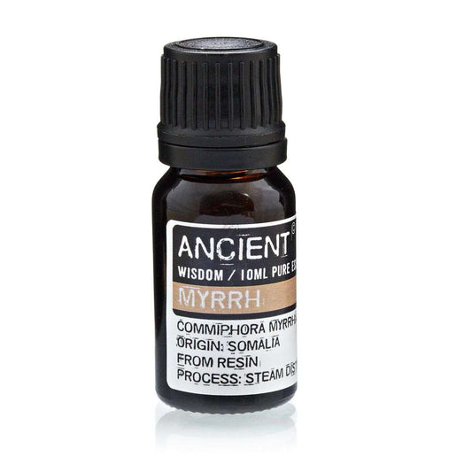 10 ml bottle of Myrrh Essential Oil from Somalia with steam distillation extraction