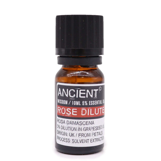 10 ml Rose Dilute Essential Oil bottle with rose petals and grapeseed oil from Morocco