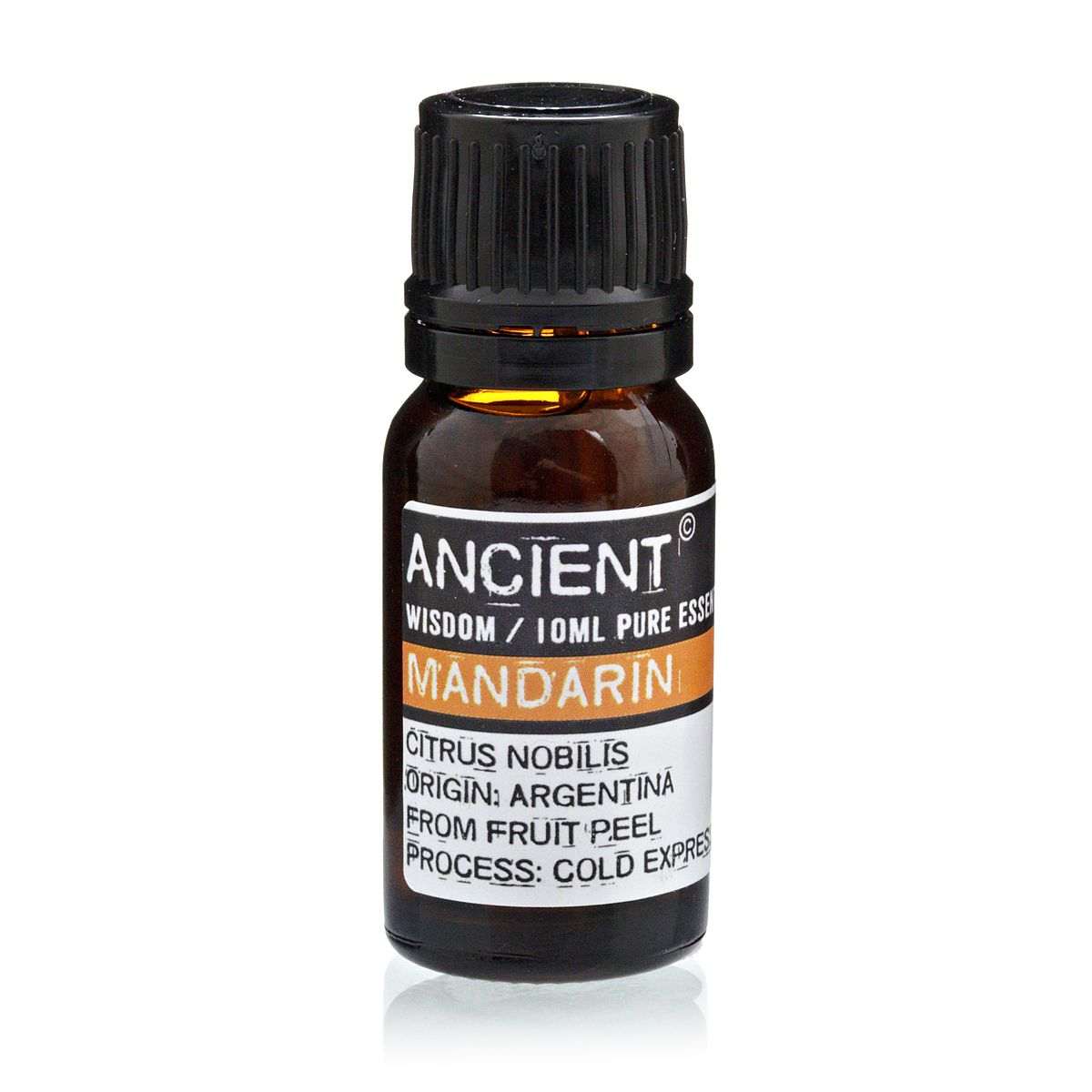 10 ml bottle of Mandarin Essential Oil with orange peel extract from Italy