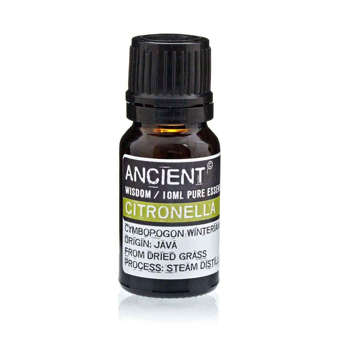 10 ml bottle of Citronella Essential Oil from Cymbopogon Nardus, steam distilled, natural insect repellent