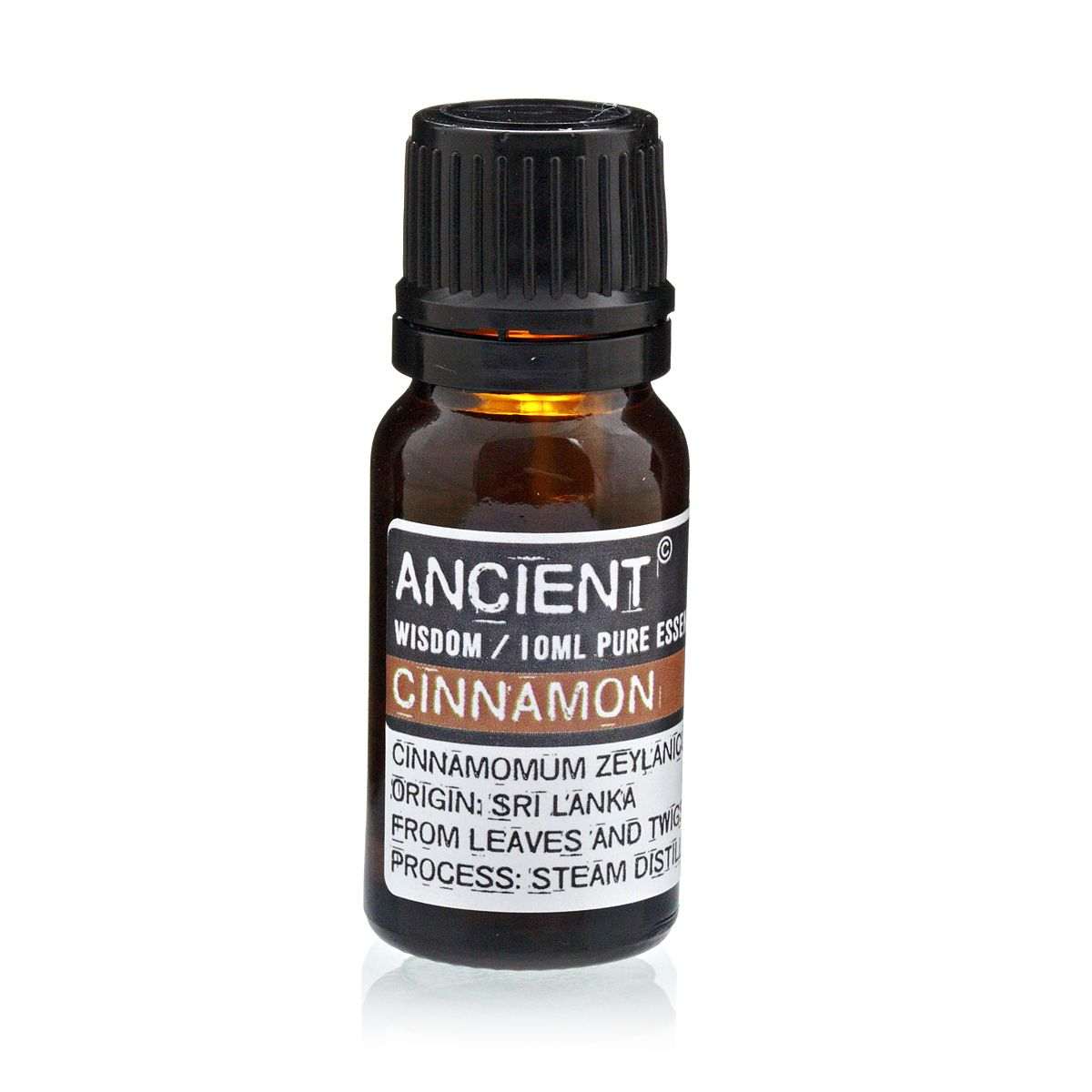 10 ml bottle of Cinnamon Essential Oil extracted from Cinnamomum Zeylanicum leaves and twigs
